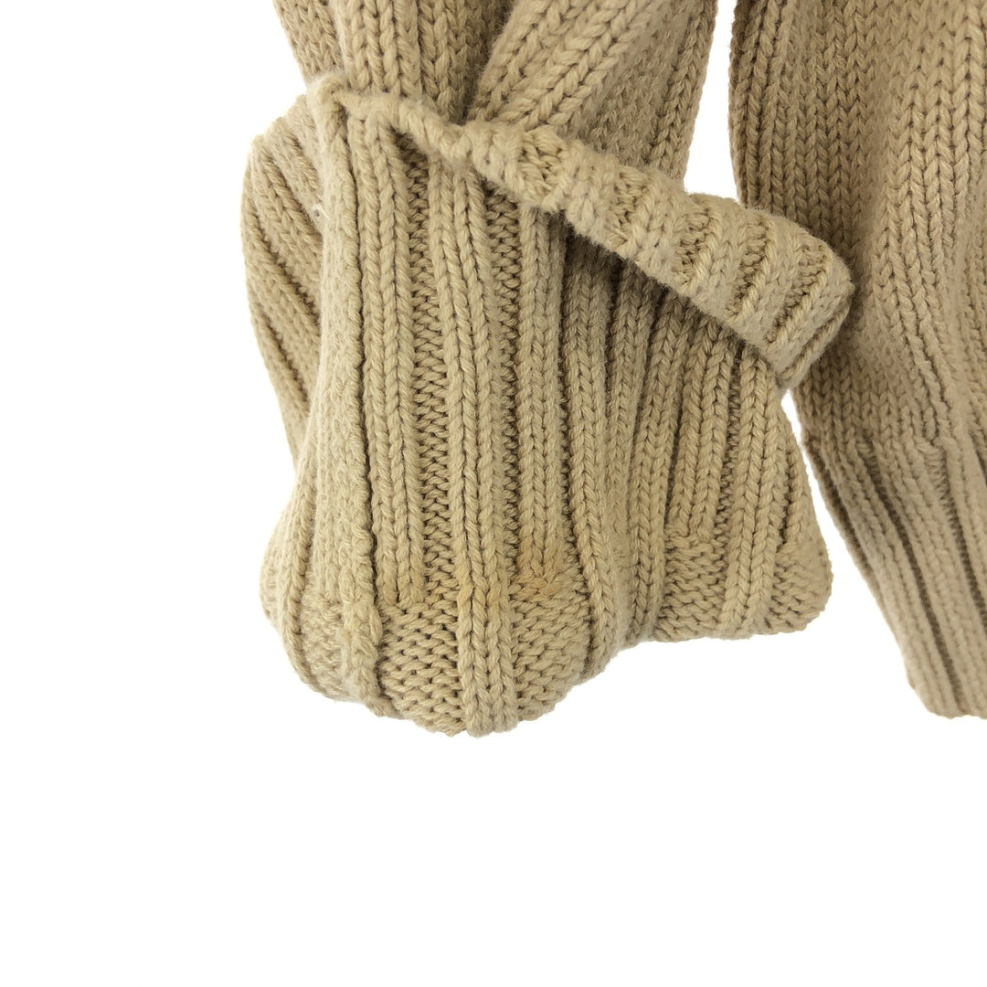 Eddie Bauer Cotton Knit Half-Button Sweater, Men's Size L cotton Beige type Vintage Second Hand