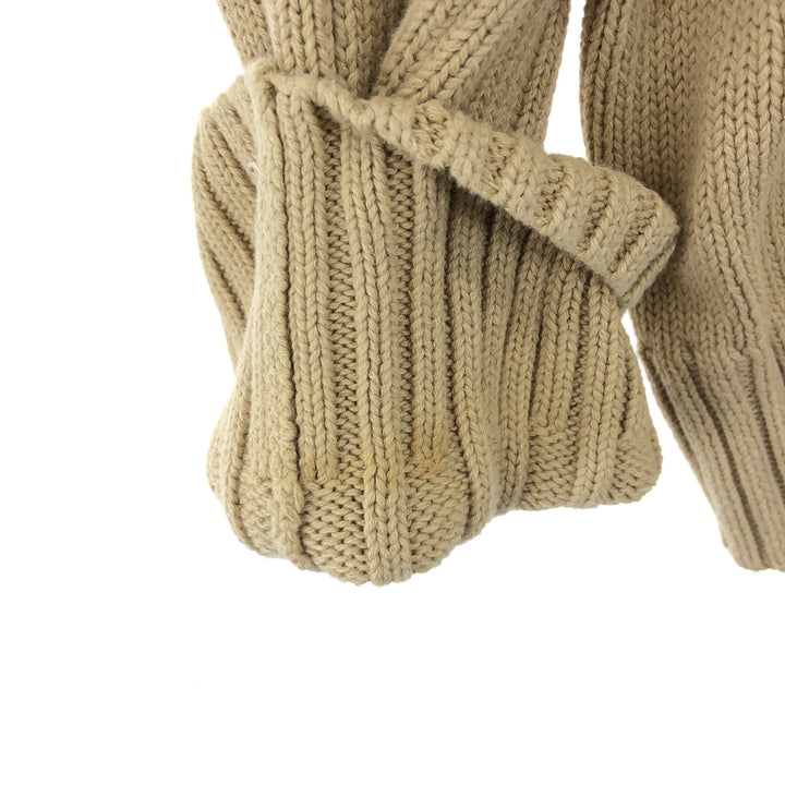 Eddie Bauer Cotton Knit Half-Button Sweater, Men's Size L cotton Beige type Vintage Second Hand
