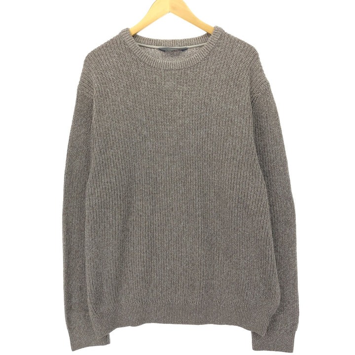 DENVER HAYES Acrylic x Cotton Knit Sweater, Men's XXL cotton gray type Vintage Second Hand