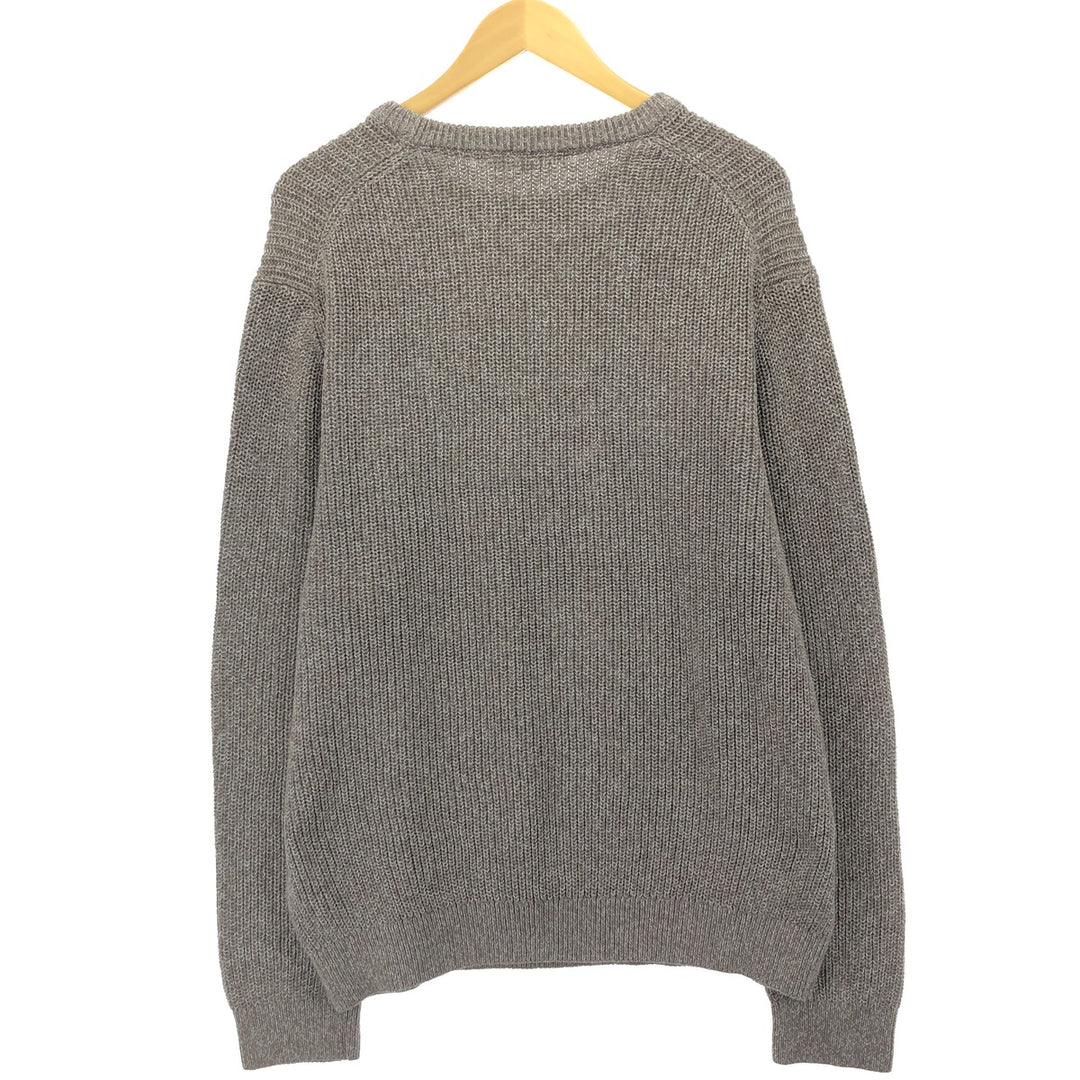 DENVER HAYES Acrylic x Cotton Knit Sweater, Men's XXL cotton gray type Vintage Second Hand