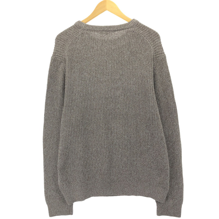 DENVER HAYES Acrylic x Cotton Knit Sweater, Men's XXL cotton gray type Vintage Second Hand