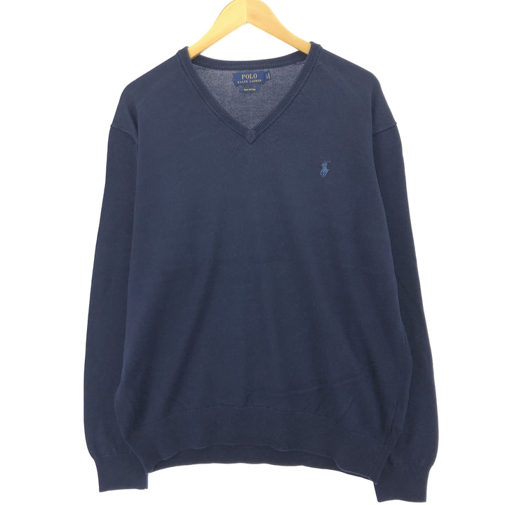 Ralph Lauren POLO RALPH LAUREN V-neck cotton knit sweater, men's size L / eaa434553