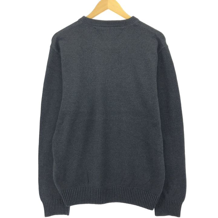 Tommy Hilfiger Cotton Knit Sweater, Men's Size L cotton gray type Vintage Second Hand