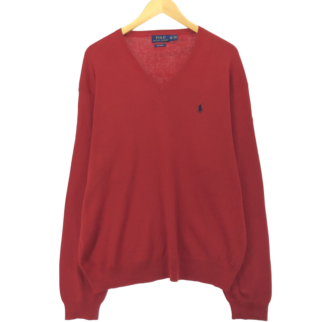 Ralph Lauren POLO RALPH LAUREN V-neck Pima cotton knit sweater Men's XXL / eaa434556