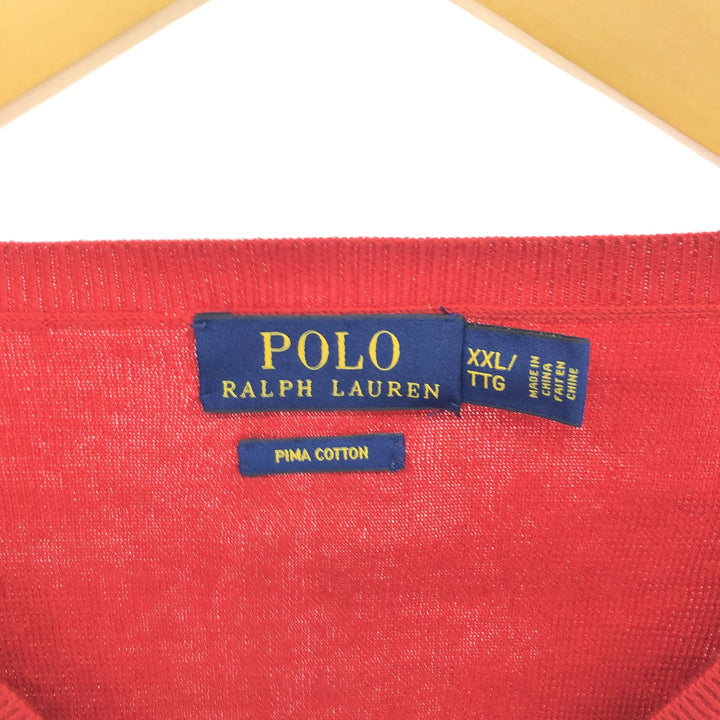 Ralph Lauren POLO RALPH LAUREN V-neck Pima cotton knit sweater Men's XXL / eaa434556