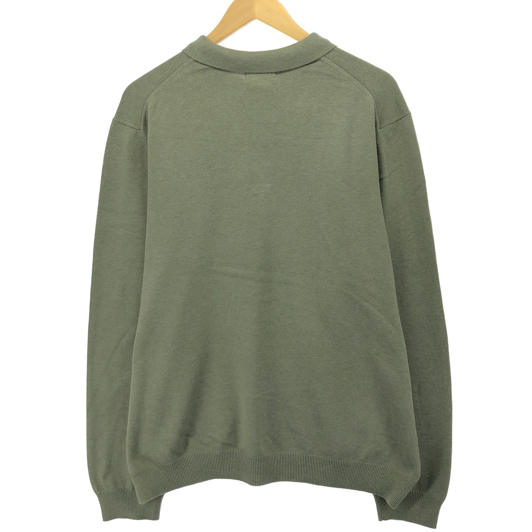 Eddie Bauer polo knit sweater, men's size XL Pima Cotton Mint green Vintage Second Hand