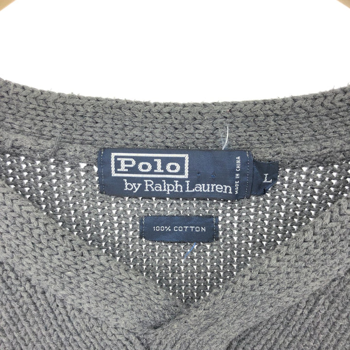 Ralph Lauren POLO by Ralph Lauren V-neck cotton knit sweater, men's size L / eaa434558