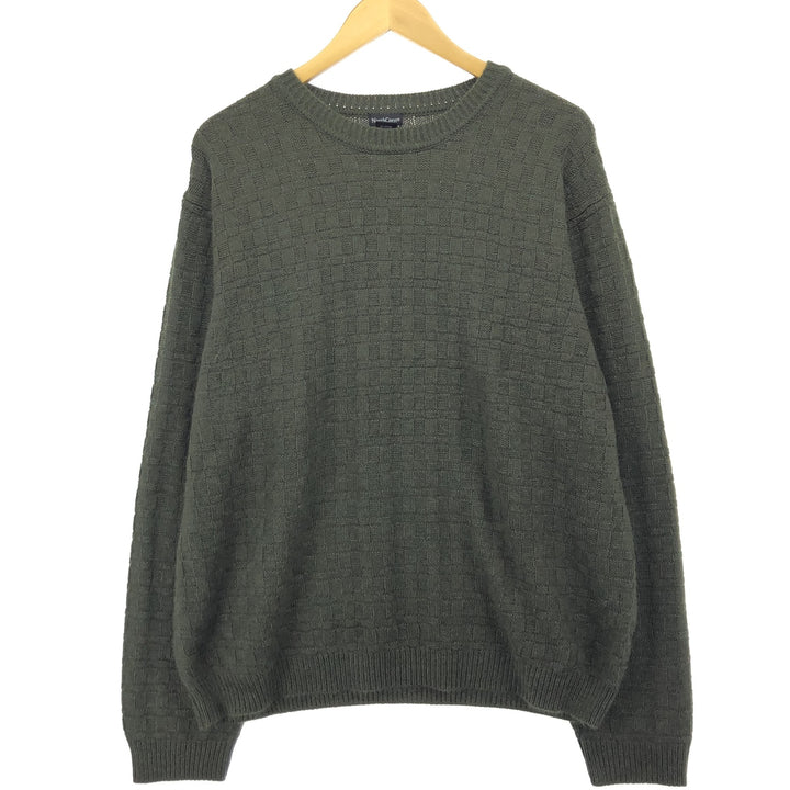 NorthCrest Acrylic Knit Sweater, Men's Size L acrylic green type Vintage Second Hand