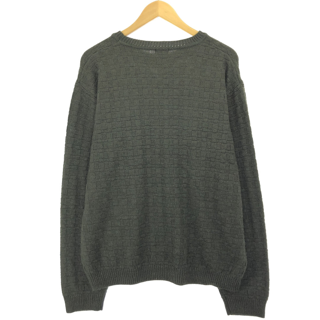 NorthCrest Acrylic Knit Sweater, Men's Size L acrylic green type Vintage Second Hand