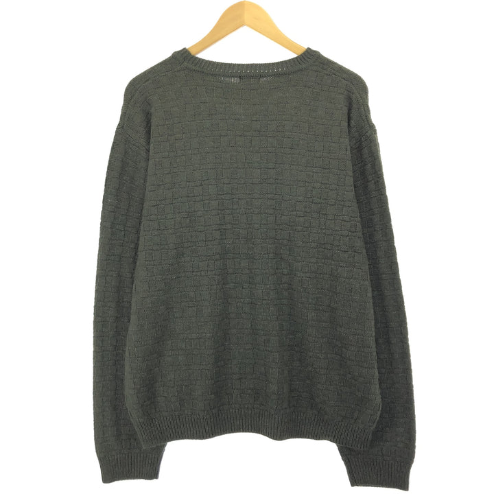 NorthCrest Acrylic Knit Sweater, Men's Size L acrylic green type Vintage Second Hand