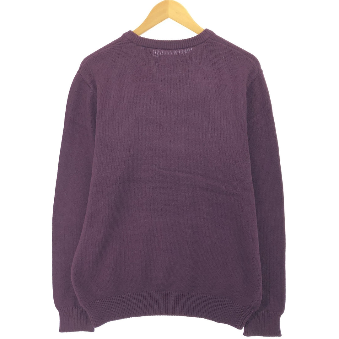 CHAPS Cotton Knit Sweater, Men's Size M cotton Red type red-purple Vintage Second Hand