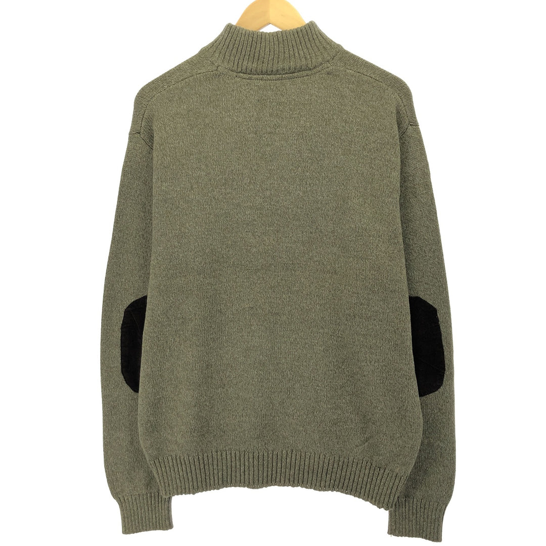 CHAPS Cotton Knit Half Button Sweater, Men's Size L cotton Khaki type Vintage Second Hand