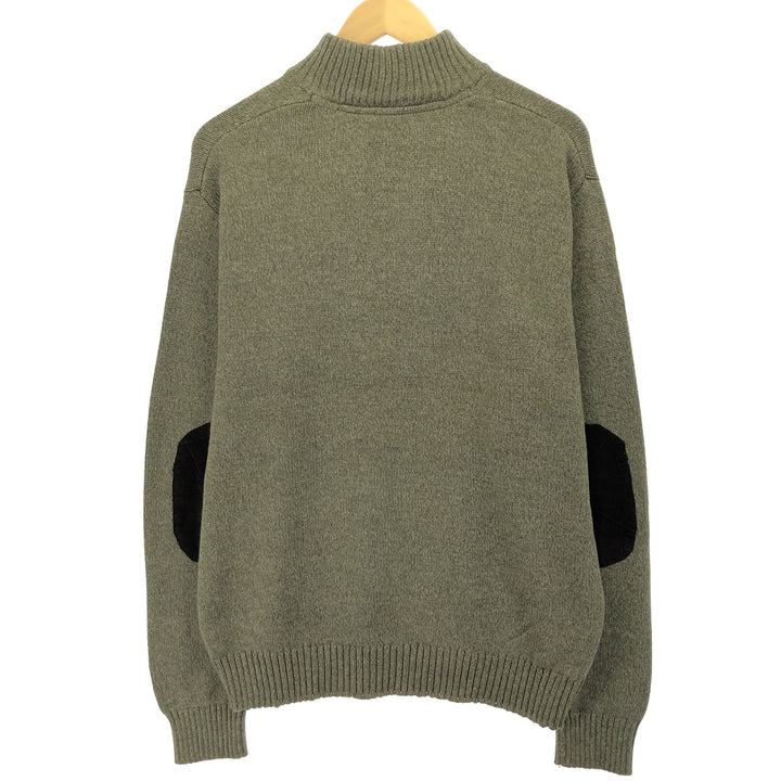 CHAPS Cotton Knit Half Button Sweater, Men's Size L cotton Khaki type Vintage Second Hand