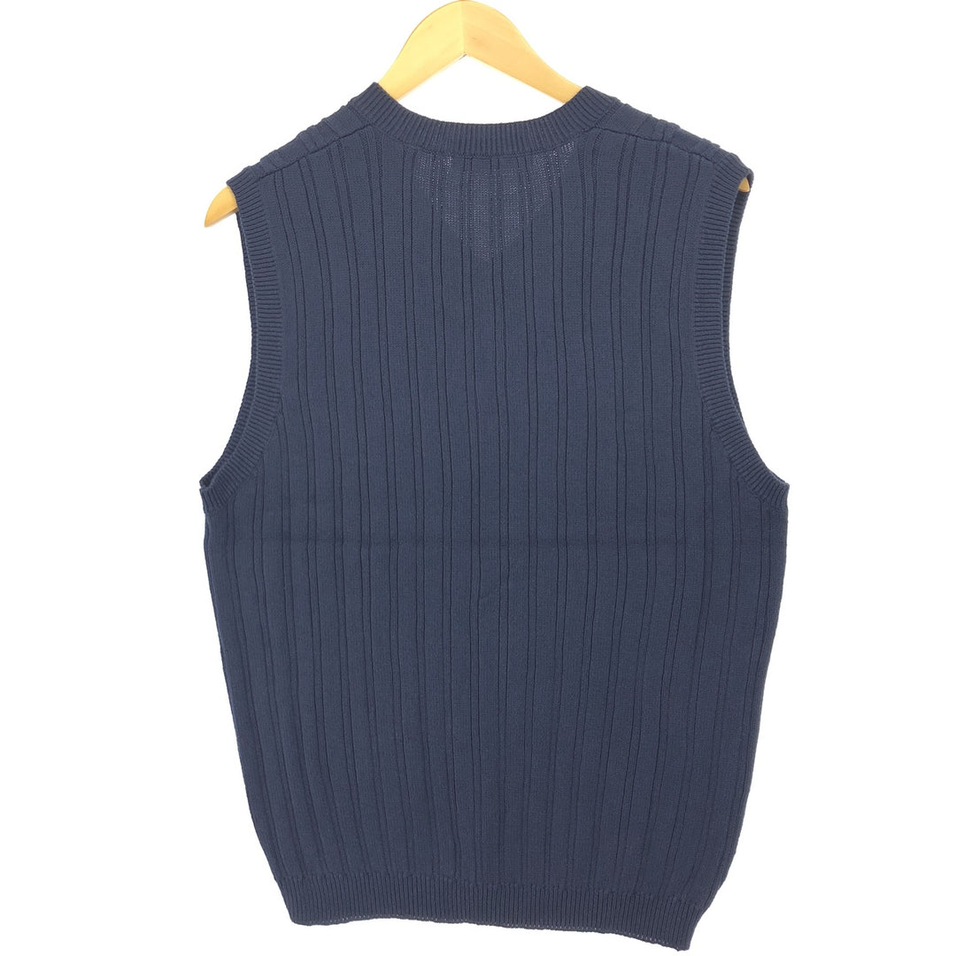 JOHN ASHFORD Cable Knit V-Neck Cotton Knit Vest Men's M Size /eaa434573