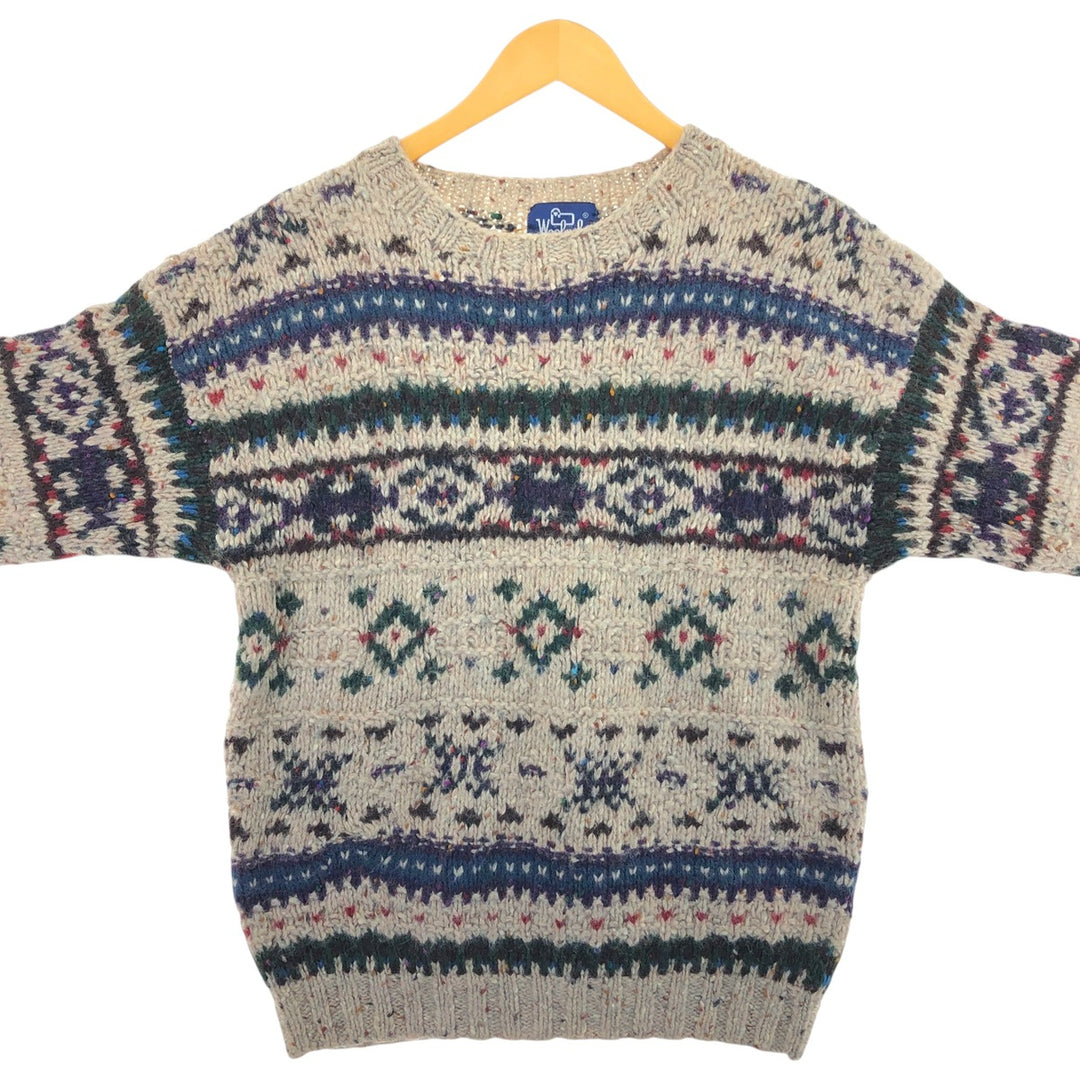 80'S WOOLRICH All-over print wool knit sweater, men's size L, vintage / eaa434585