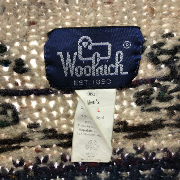 80'S WOOLRICH All-over print wool knit sweater, men's size L, vintage / eaa434585