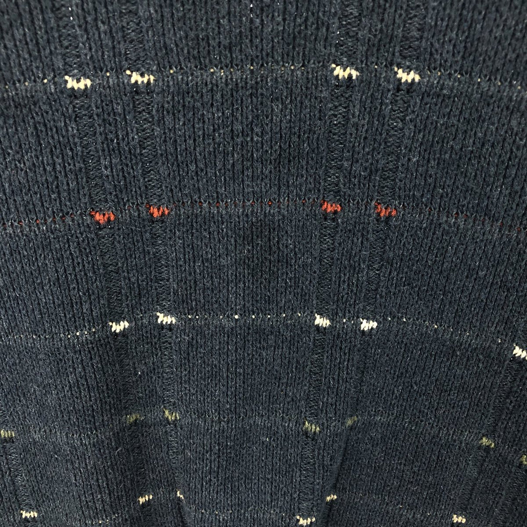 Croft & Barrow All-Over Print Cotton Knit Sweater, Made in USA, Men's Size XL cotton gray type Vintage Second Hand