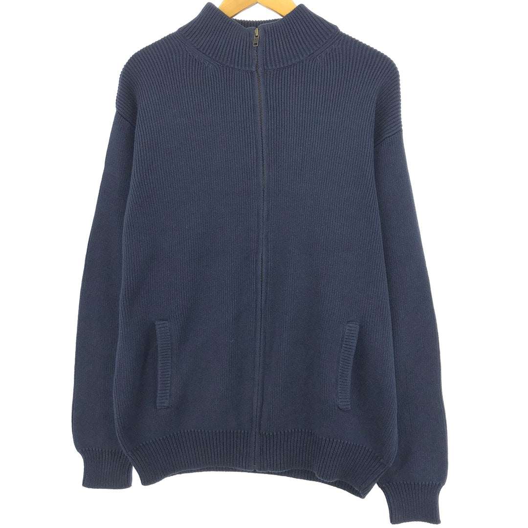 2000'S LLBean Ribbed Driver's Knit Sweater, Men's Size L cotton navy blue type Vintage Second Hand