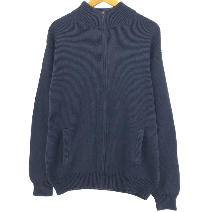 2000'S LLBean Ribbed Driver's Knit Sweater, Men's Size L cotton navy blue type Vintage Second Hand