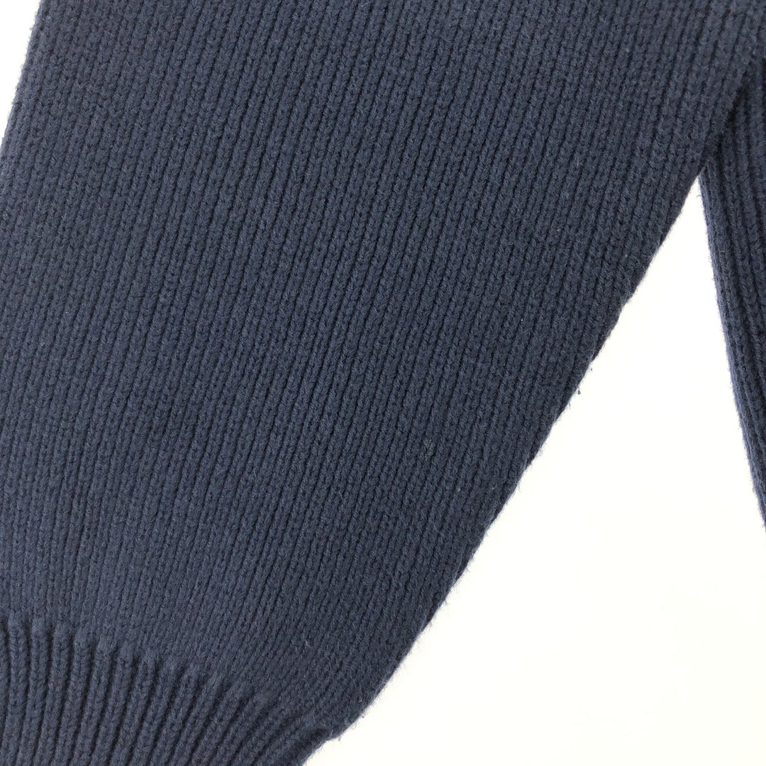 2000'S LLBean Ribbed Driver's Knit Sweater, Men's Size L cotton navy blue type Vintage Second Hand