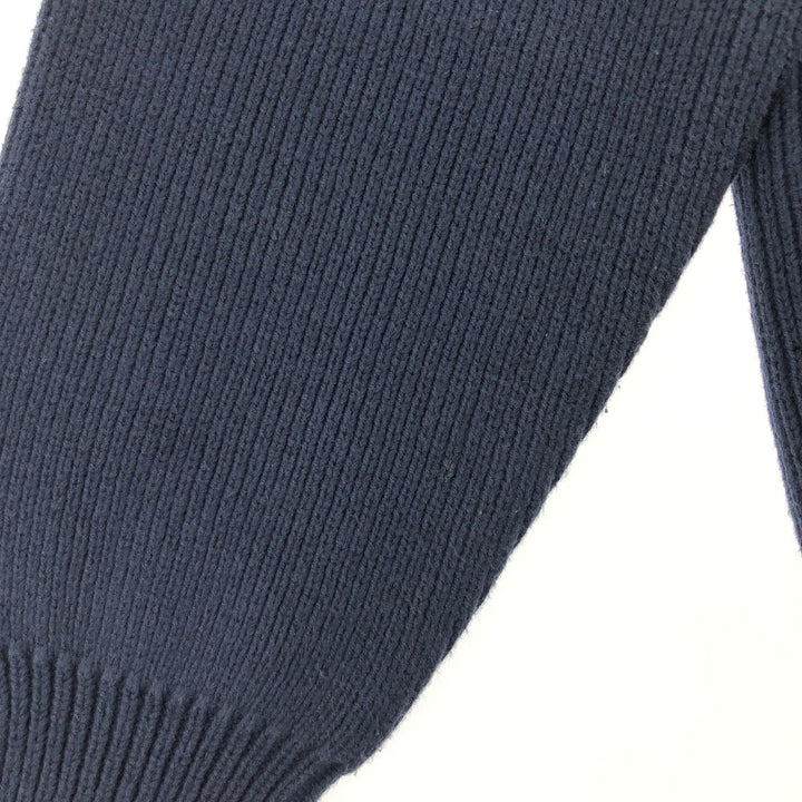 2000'S LLBean Ribbed Driver's Knit Sweater, Men's Size L cotton navy blue type Vintage Second Hand
