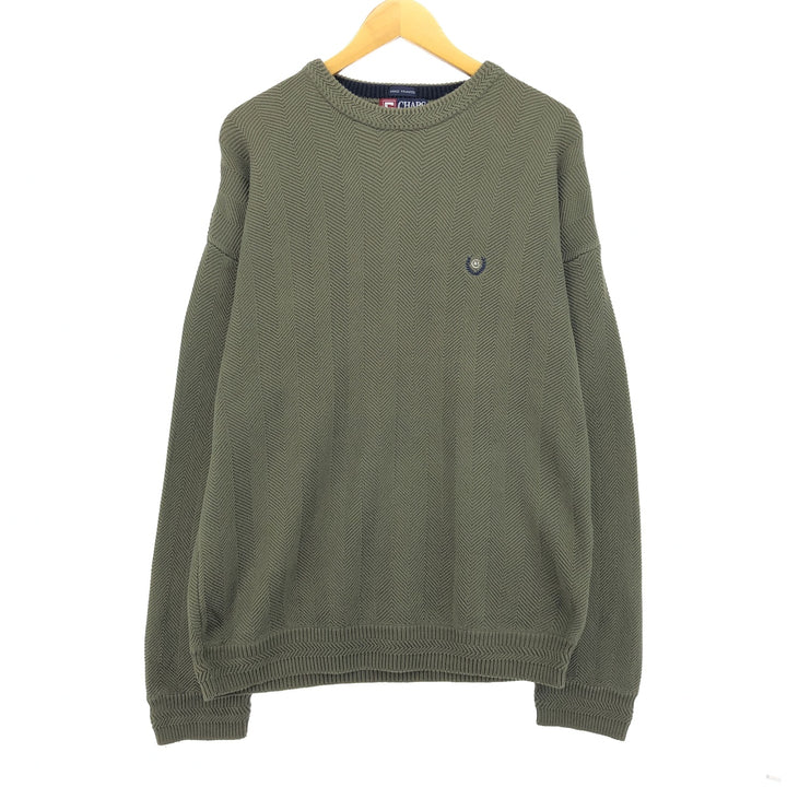 90'S Ralph Lauren CHAPS Herringbone Cotton Knit Sweater Men's XL Vintage /eaa434622