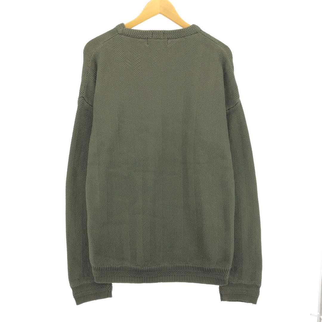 90'S Ralph Lauren CHAPS Herringbone Cotton Knit Sweater Men's XL Vintage /eaa434622