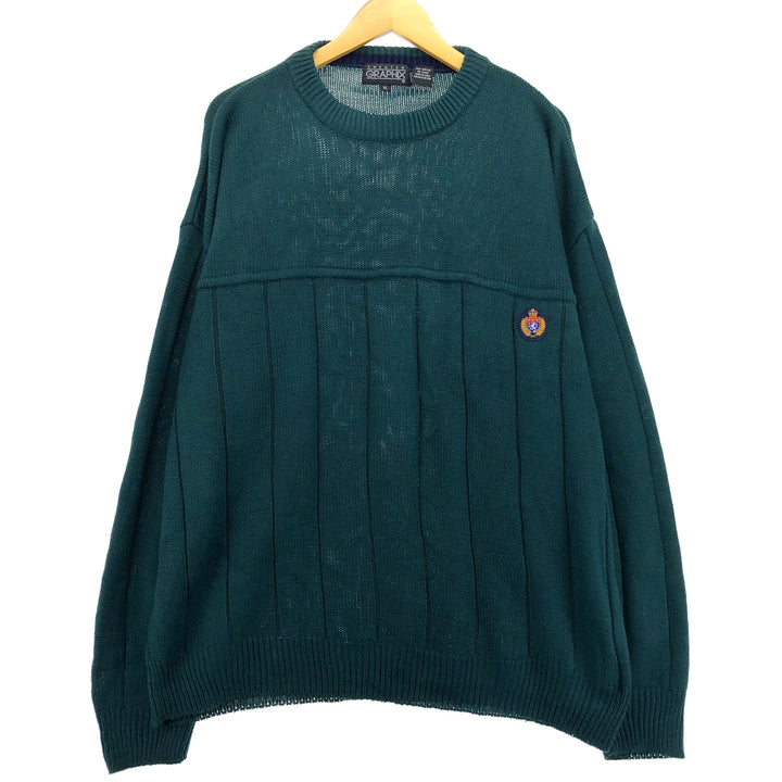 SWEATER GRAPHIX Acrylic Knit Sweater, Men's XL acrylic green type Vintage Second Hand