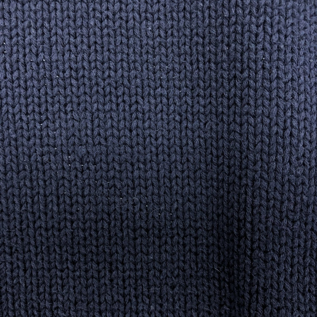 CHAPS Cotton Knit Sweater, Men's Size L cotton navy blue type Vintage Second Hand