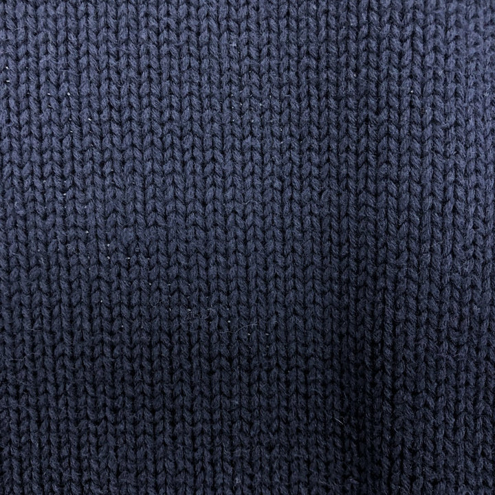 CHAPS Cotton Knit Sweater, Men's Size L cotton navy blue type Vintage Second Hand