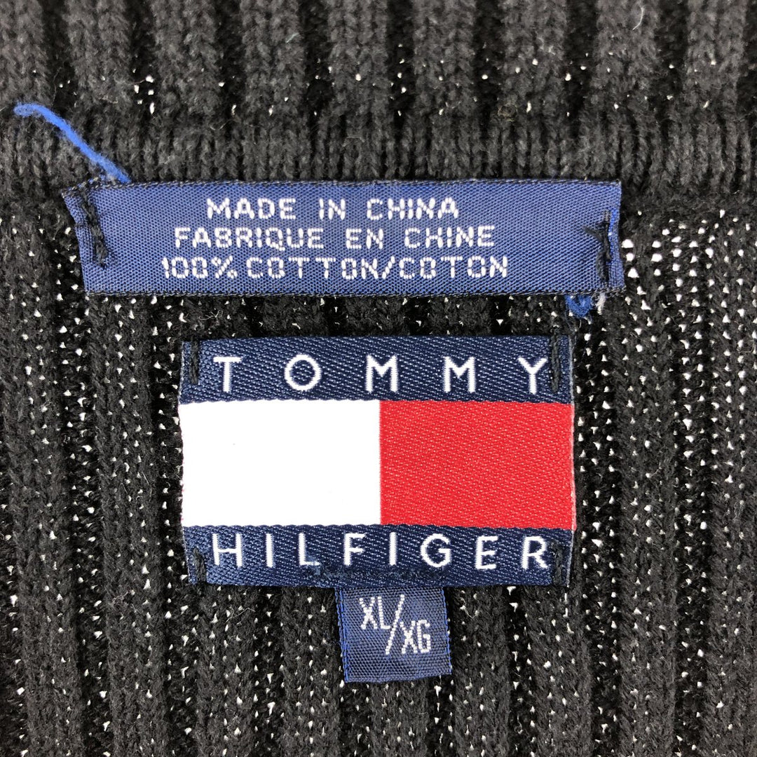 90s~ Tommy Hilfiger Ribbed collared cotton knit sweater Men's XL size Vintage /eaa434634