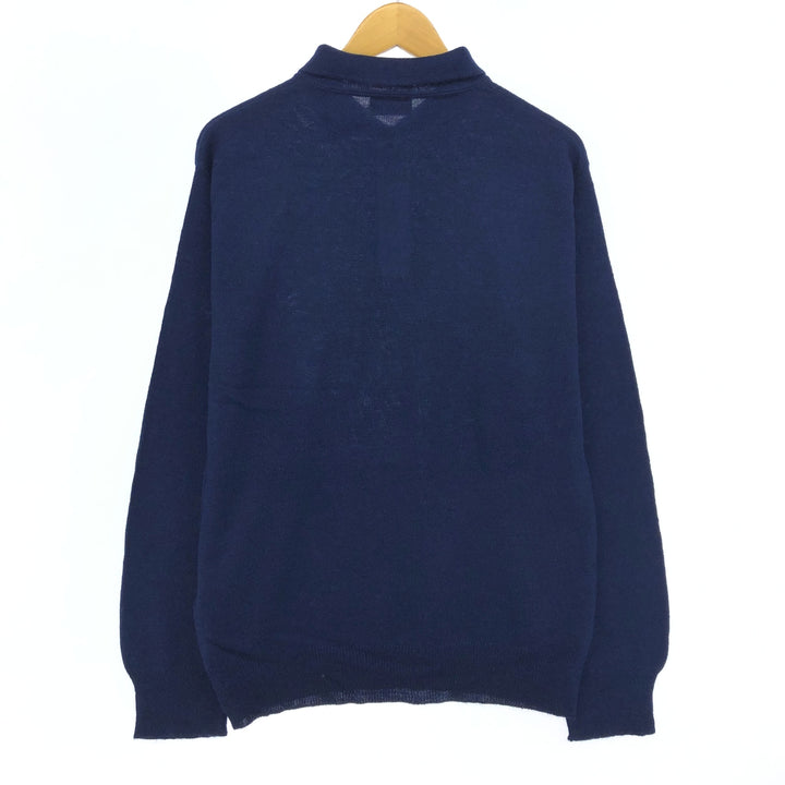 Vintage 1990'S Heritage Polo Knit Sweater, Made in USA, Men's Size XL acrylic navy blue type Vintage Second Hand