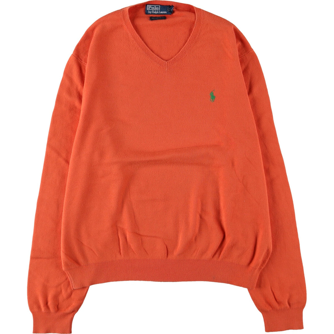 Ralph Lauren POLO by Ralph Lauren V-neck Pima cotton knit sweater Men's XL size /eaa434674