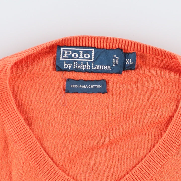 Ralph Lauren POLO by Ralph Lauren V-neck Pima cotton knit sweater Men's XL size /eaa434674