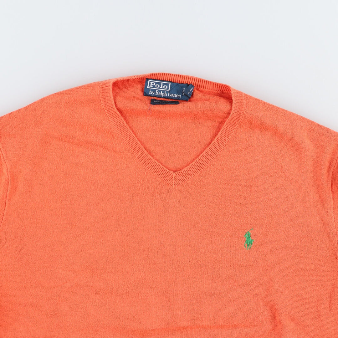 Ralph Lauren POLO by Ralph Lauren V-neck Pima cotton knit sweater Men's XL size /eaa434674