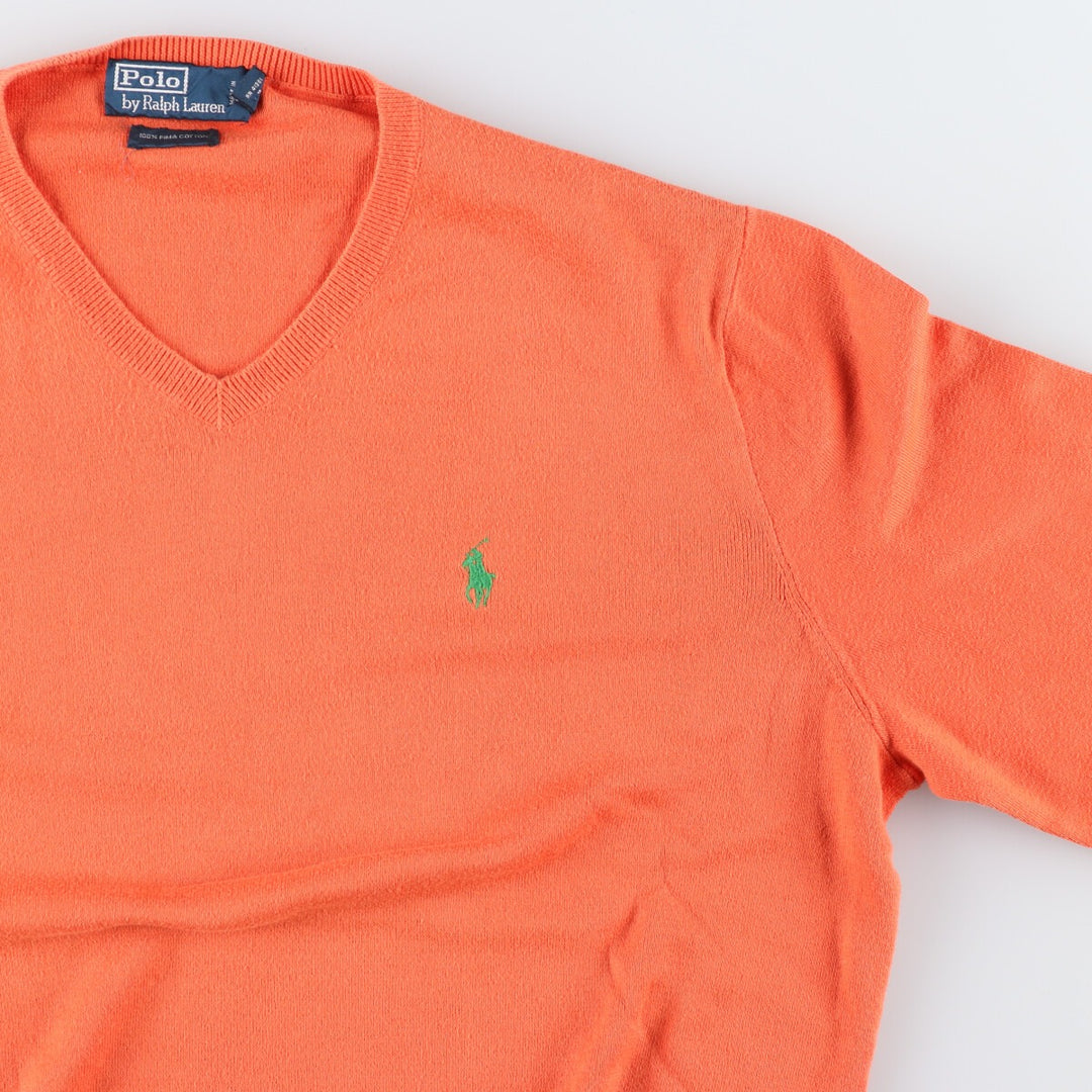 Ralph Lauren POLO by Ralph Lauren V-neck Pima cotton knit sweater Men's XL size /eaa434674