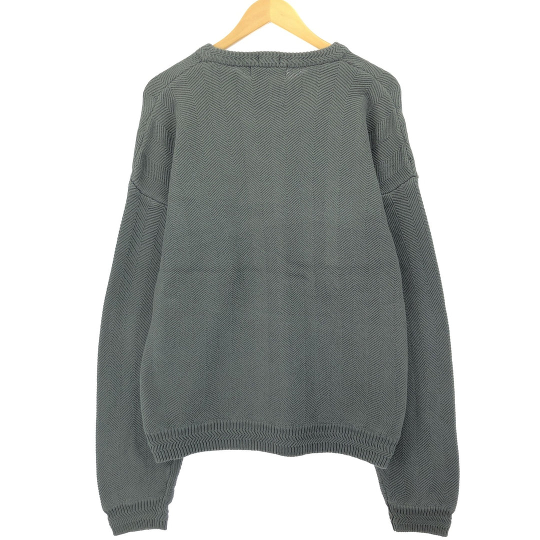 90'S Ralph Lauren CHAPS HAND FRAMED Herringbone Cotton Knit Sweater Men's L Size Vintage /eaa434675