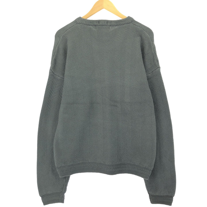 90'S Ralph Lauren CHAPS HAND FRAMED Herringbone Cotton Knit Sweater Men's L Size Vintage /eaa434675