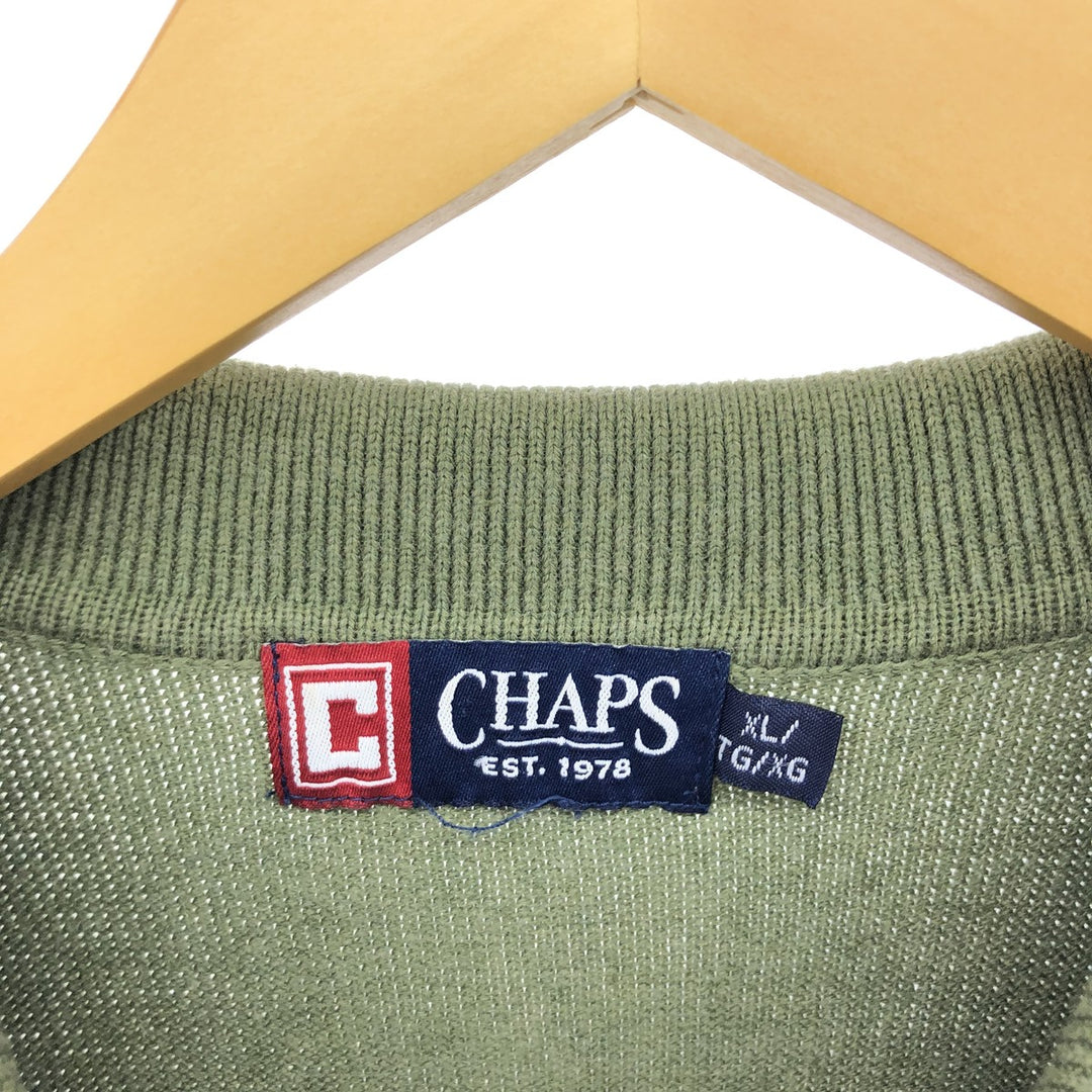CHAPS Polo Knit Sweater, Men's Size XL unclear Khaki type Vintage Second Hand