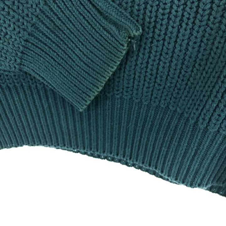 90'S Eddie Bauer Cotton Knit Sweater, Men's M Size, Vintage cotton green type Vintage Second Hand