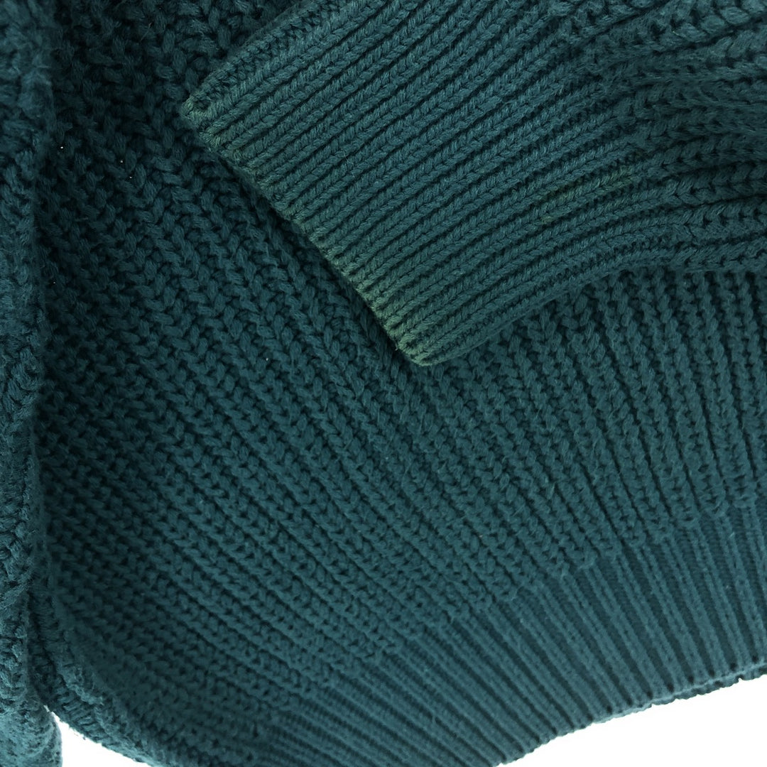 90'S Eddie Bauer Cotton Knit Sweater, Men's M Size, Vintage cotton green type Vintage Second Hand