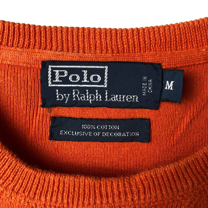 Ralph Lauren POLO by Ralph Lauren Cotton Knit Sweater Men's M Size cotton orange type Vintage Second Hand