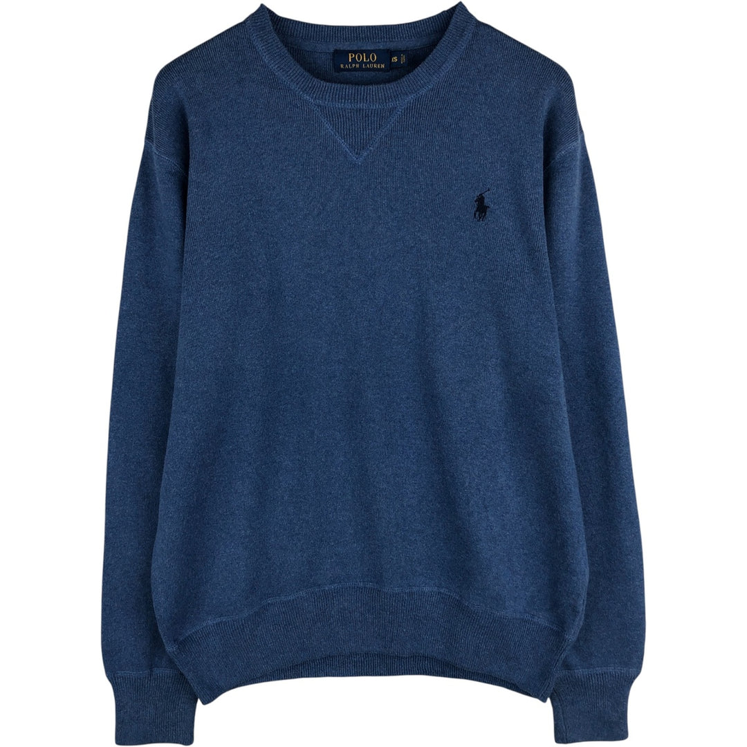 Ralph Lauren POLO RALPH LAUREN cotton knit sweater, men's size XS cotton blue type Vintage Second Hand