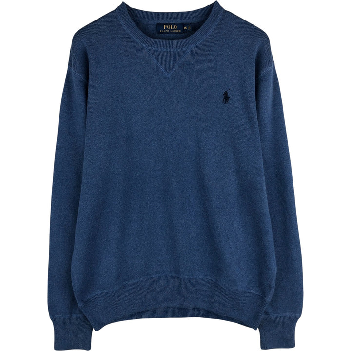 Ralph Lauren POLO RALPH LAUREN cotton knit sweater, men's size XS cotton blue type Vintage Second Hand