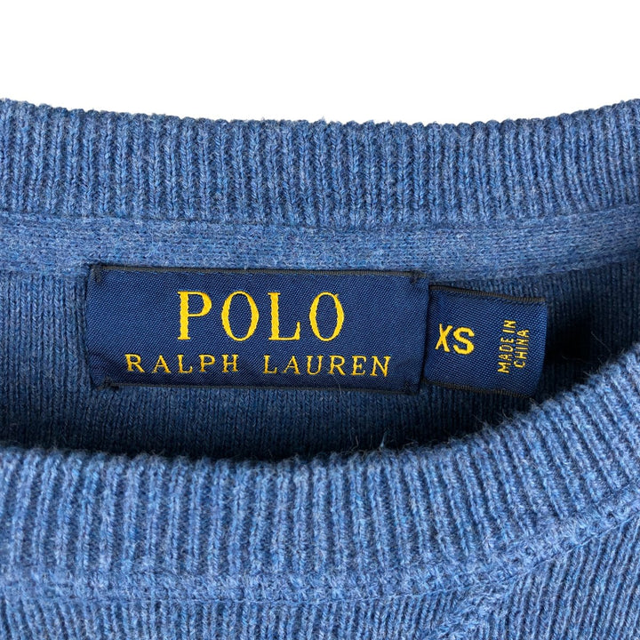 Ralph Lauren POLO RALPH LAUREN cotton knit sweater, men's size XS cotton blue type Vintage Second Hand