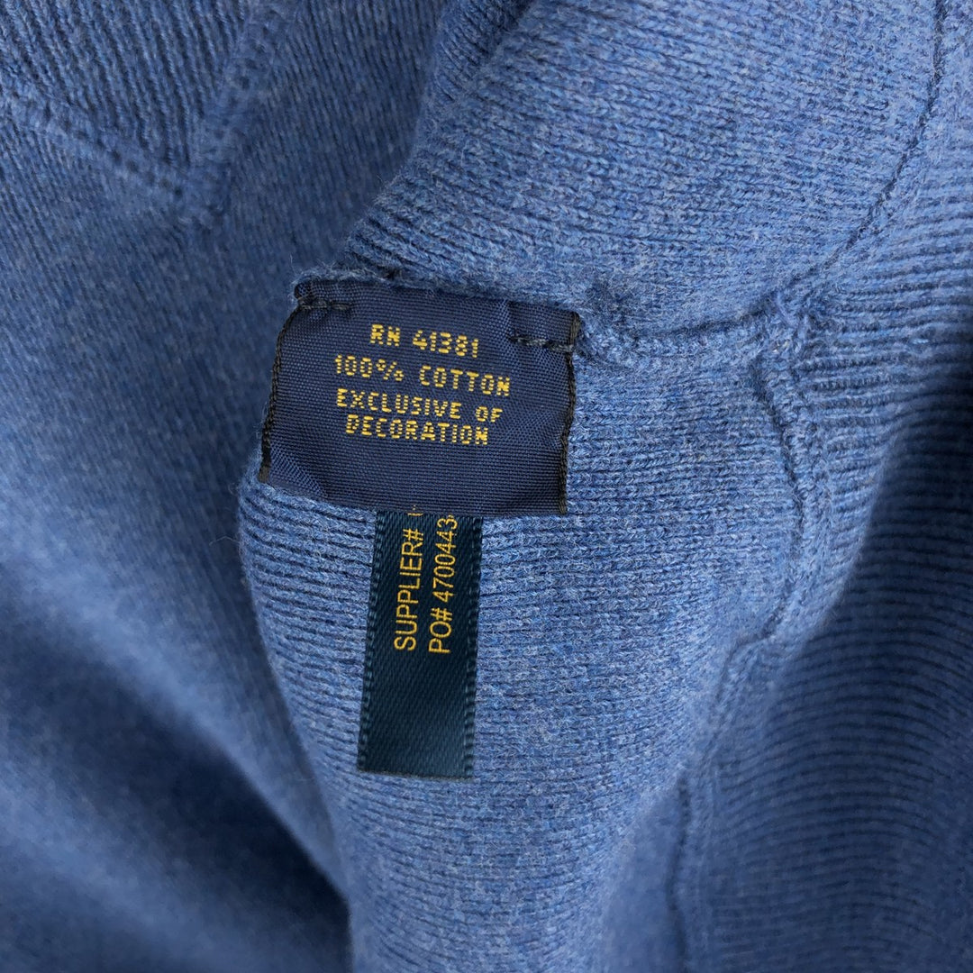Ralph Lauren POLO RALPH LAUREN cotton knit sweater, men's size XS cotton blue type Vintage Second Hand