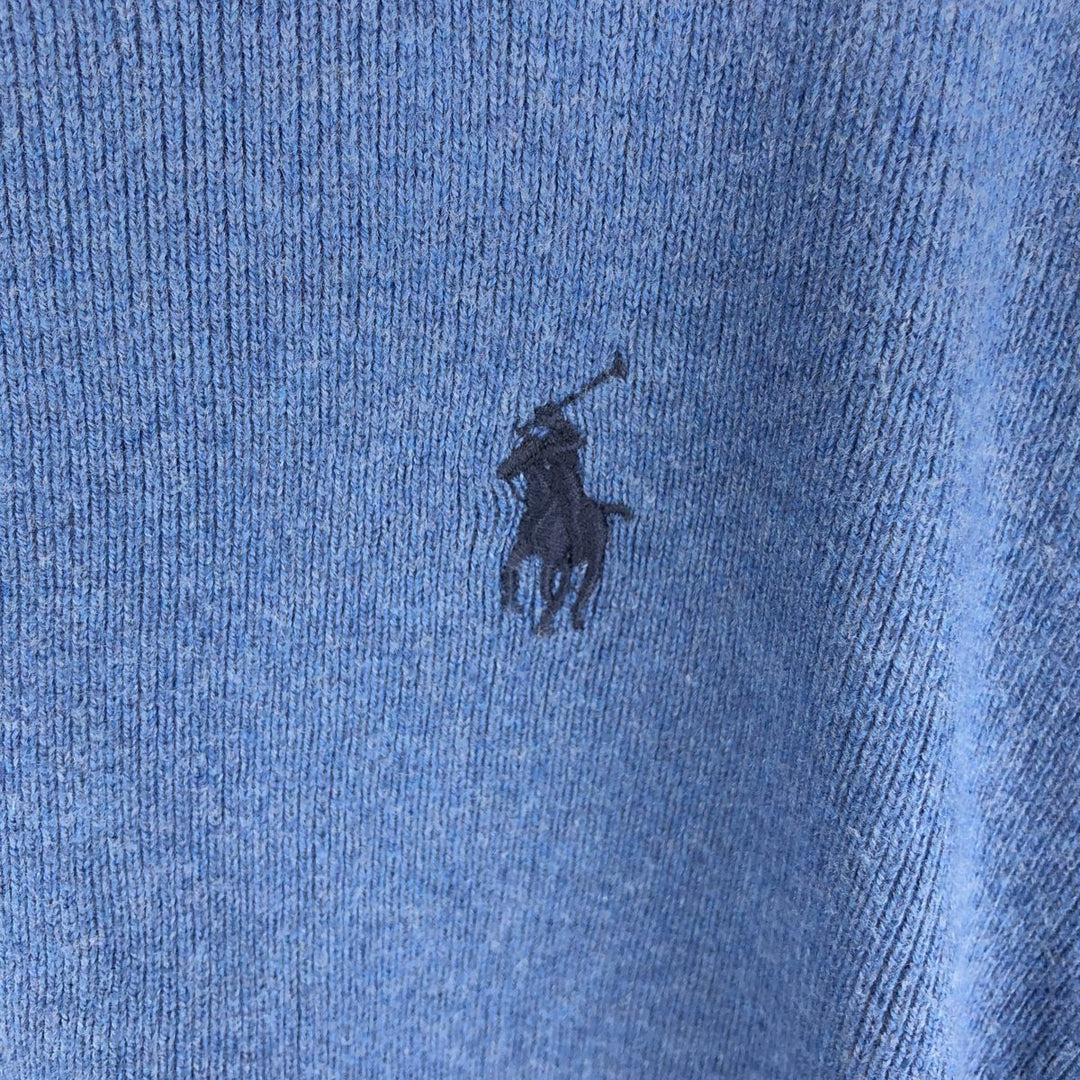 Ralph Lauren POLO RALPH LAUREN cotton knit sweater, men's size XS cotton blue type Vintage Second Hand