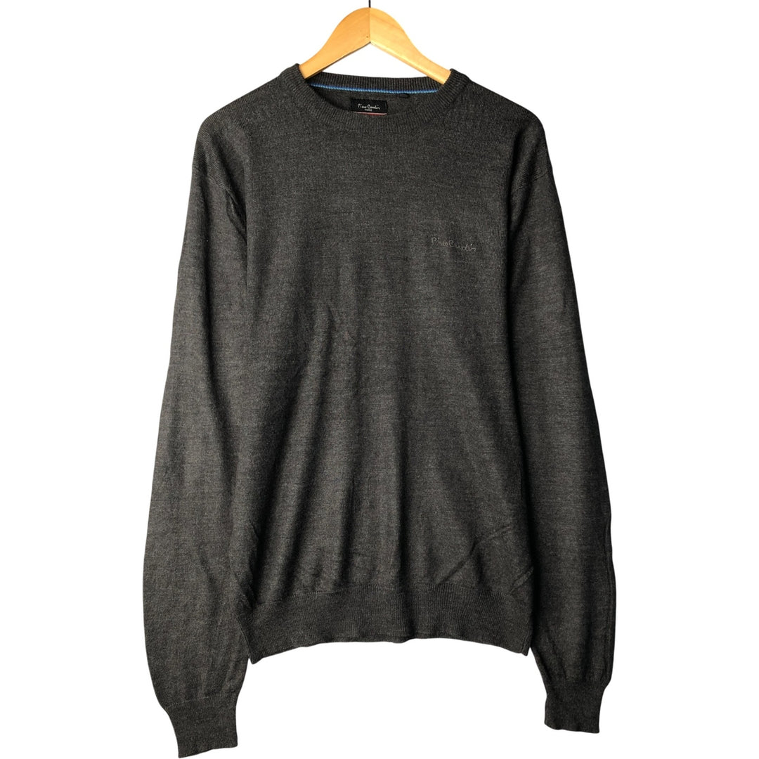Pierre Cardin PARIS acrylic knit sweater, men's size XXL acrylic Charcoal Vintage Second Hand