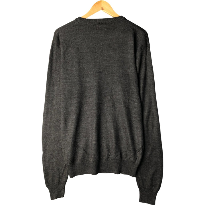 Pierre Cardin PARIS acrylic knit sweater, men's size XXL acrylic Charcoal Vintage Second Hand