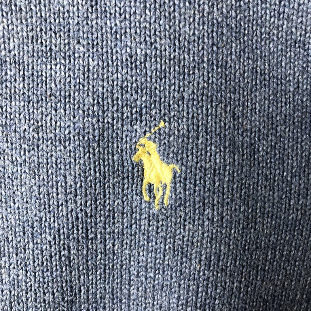Ralph Lauren POLO by Ralph Lauren Cotton Knit Half Button Sweater Men's M cotton Blue type light blue Vintage Second Hand
